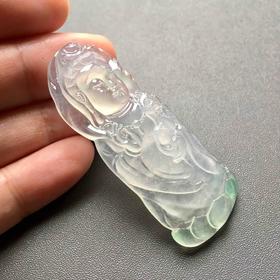 高冰到玻璃种飘阳绿翡翠文shu菩萨