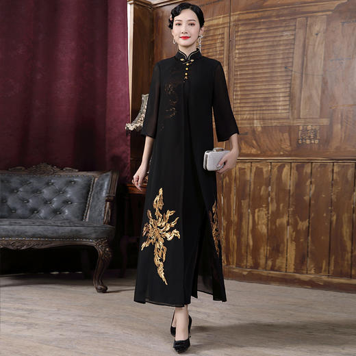 DLQ-A2221新款旗袍套装改良连衣裙 商品图0