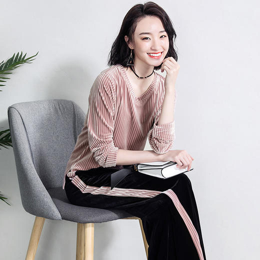 XMH-T9C3097DB新款韩版阔腿裤卫衣两件套 商品图2