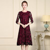 JS-CL8370新款大码优雅气质中老年40-50岁妈妈装连衣裙 商品缩略图0