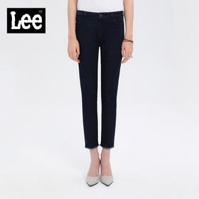 【尺码24】Lee商场同款优形丹宁女433潮深蓝毛边牛仔裤LWS4334TW61T