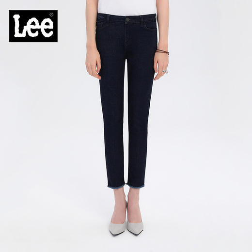 【尺码24】Lee商场同款优形丹宁女433潮深蓝毛边牛仔裤LWS4334TW61T 商品图0