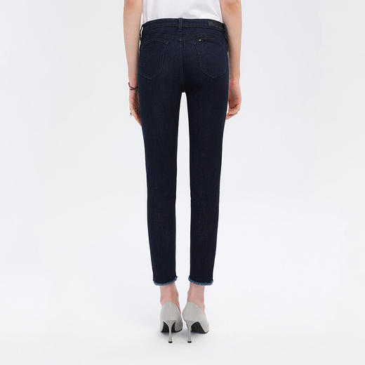 【尺码24】Lee商场同款优形丹宁女433潮深蓝毛边牛仔裤LWS4334TW61T 商品图1