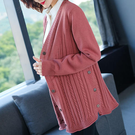 FCY-MD2602新款韩版宽松网红中长款针织衫毛衣 商品图3