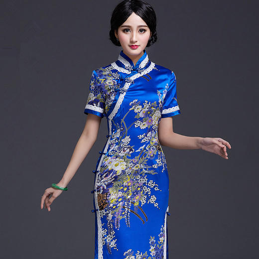 QC-169740新款改良时尚真丝旗袍裙 商品图0