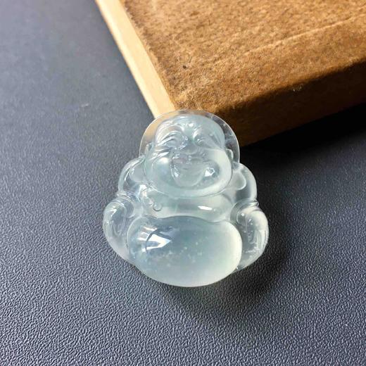 高冰种雪花棉厚庄翡翠弥勒佛 商品图0