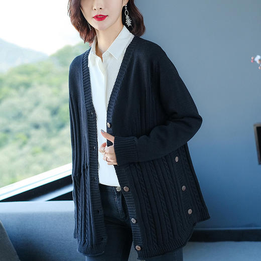 FCY-MD2602新款韩版宽松网红中长款针织衫毛衣 商品图4