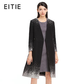 EITIE爱特爱冬季新款喷漆设计A字版型双排扣毛呢外套修身女装5414131