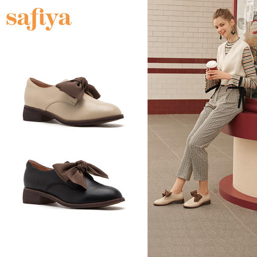 商场同款 | safiya/索菲娅女鞋秋鞋圆头深口方跟蝴蝶结甜美单鞋女SF93112050 商品图1