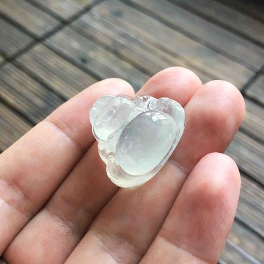 高冰种雪花棉厚庄翡翠弥勒佛 商品图8