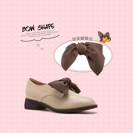 商场同款 | safiya/索菲娅女鞋秋鞋圆头深口方跟蝴蝶结甜美单鞋女SF93112050 商品图4
