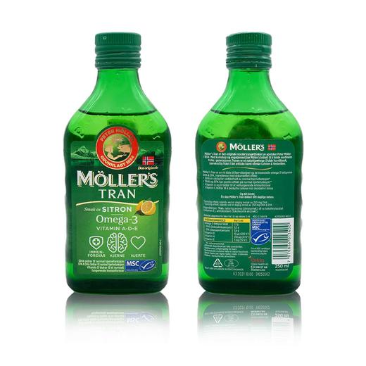 保税仓发货 Mollers沐乐思挪威鳕鱼肝油dha儿童成人孕妇适用柠檬味250ml每瓶 海洽全球购