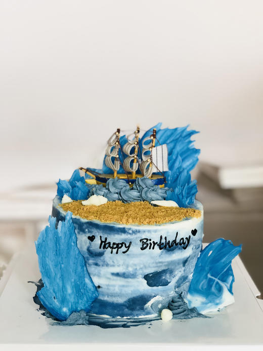 帆船生日蛋糕帆船造型蛋糕海洋主题蛋糕广州同城