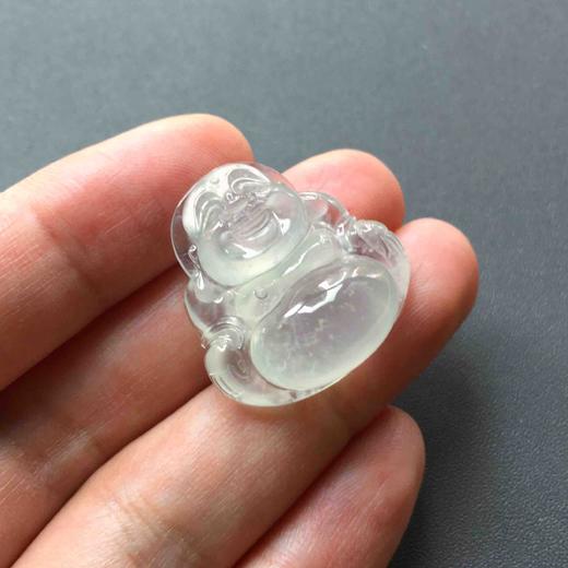 高冰种雪花棉厚庄翡翠弥勒佛 商品图6