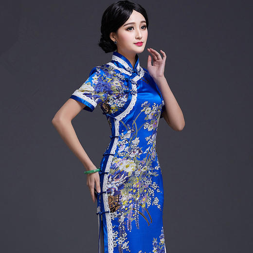 QC-169740新款改良时尚真丝旗袍裙 商品图3