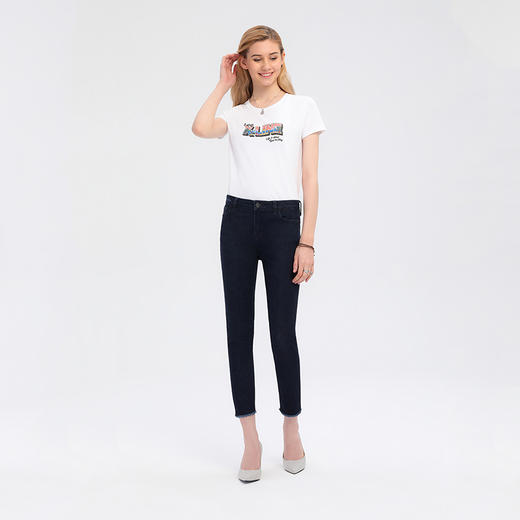 【尺码24】Lee商场同款优形丹宁女433潮深蓝毛边牛仔裤LWS4334TW61T 商品图2