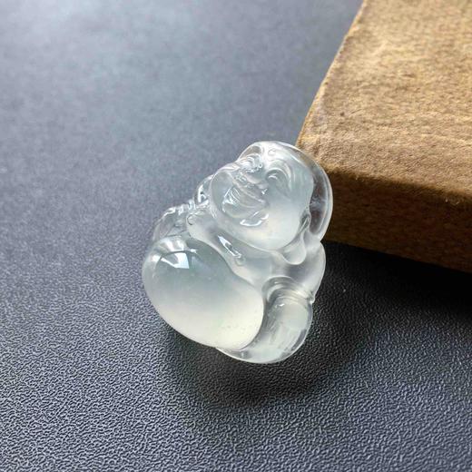 高冰种雪花棉厚庄翡翠弥勒佛 商品图1