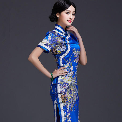 QC-169740新款改良时尚真丝旗袍裙 商品图1