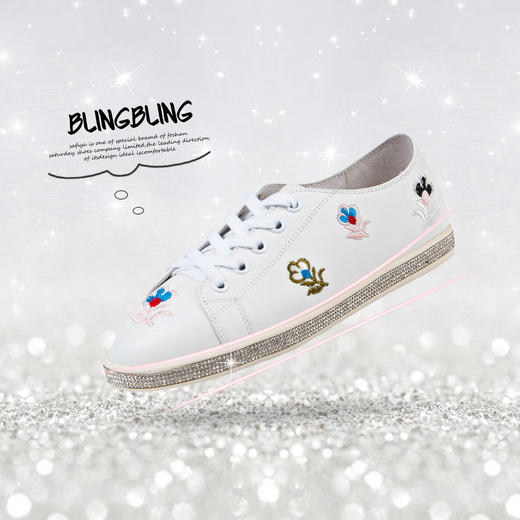 商场同款 | Safiya/索菲娅牛皮绣花休闲系带女单鞋女鞋SF81112111 商品图2