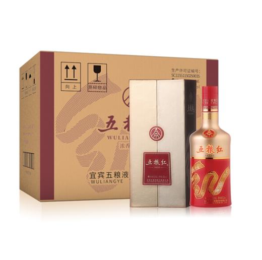 五粮红金飘带500ml浓香型白酒52度
