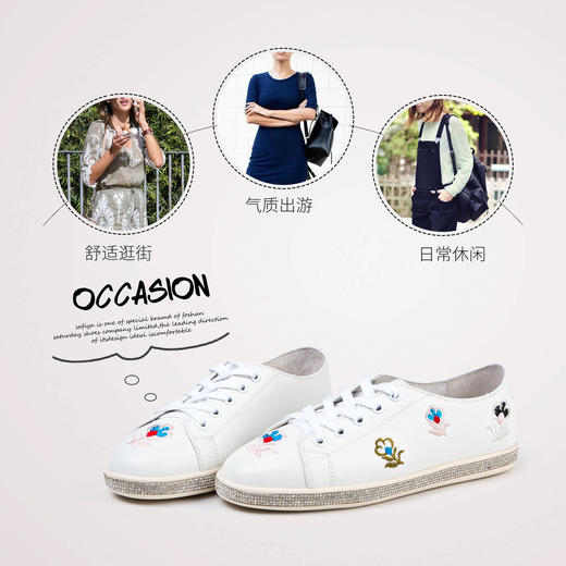 商场同款 | Safiya/索菲娅牛皮绣花休闲系带女单鞋女鞋SF81112111 商品图3