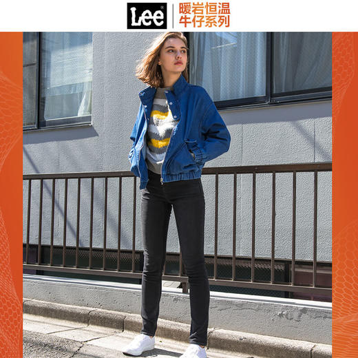Lee商场同款女2019秋冬433黑色中腰修身窄脚牛仔裤LWS4332VL38P 商品图1