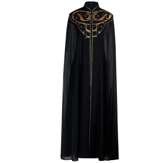 DLQ-A2223黑色旗袍披肩外搭外套开衫斗篷披风长款复古中国风 商品图3