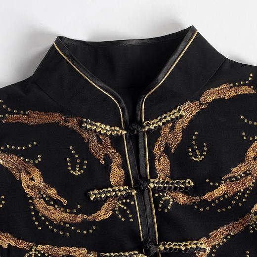 DLQ-A2223黑色旗袍披肩外搭外套开衫斗篷披风长款复古中国风 商品图2