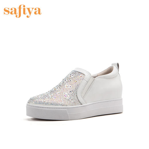 【领券优惠】商场同款 | Safiya索菲娅女鞋春秋坡跟乐福鞋小白鞋女鞋SF93112002 商品图0