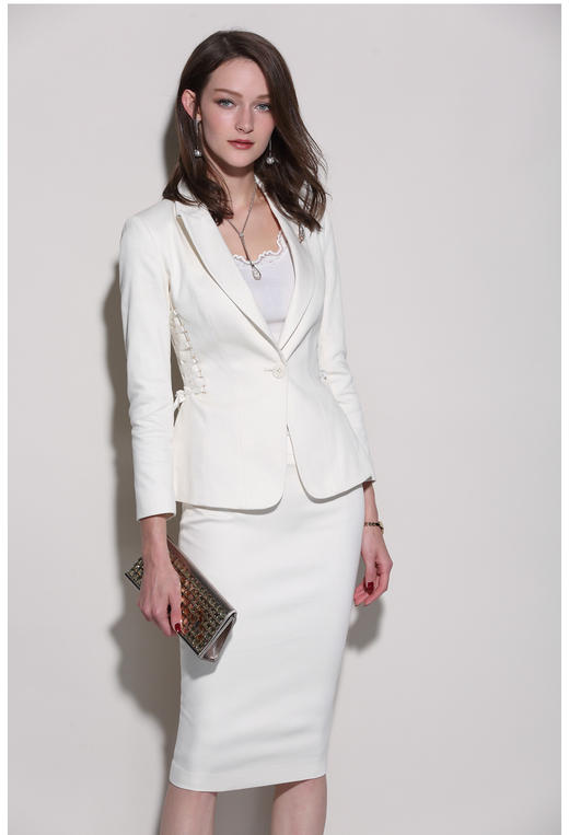 颈袖添香秋冬新款职业装套装裙女时尚气质OL小西装套裙两件套 商品图1