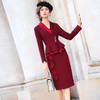 FMY-27270新款假两件荷叶边显瘦长袖OL西装裙 商品缩略图0