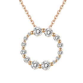 MEMORA诗普琳爱的花环系列18K金钻石套链粉蓝宝石榴石群镶项链DN0239