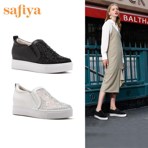 【领券优惠】商场同款 | Safiya索菲娅女鞋春秋坡跟乐福鞋小白鞋女鞋SF93112002 商品图2