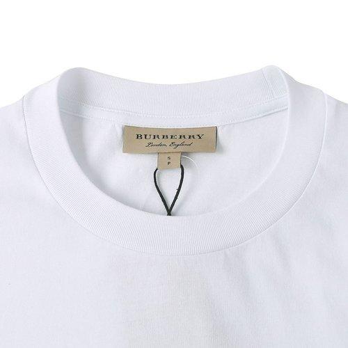 BURBERRY 巴宝莉 男士棉质字母刺绣徽标圆领短袖T恤 白色 8007830 A1464 商品图3