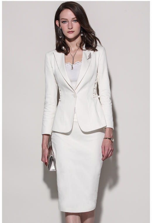 颈袖添香秋冬新款职业装套装裙女时尚气质OL小西装套裙两件套 商品图0