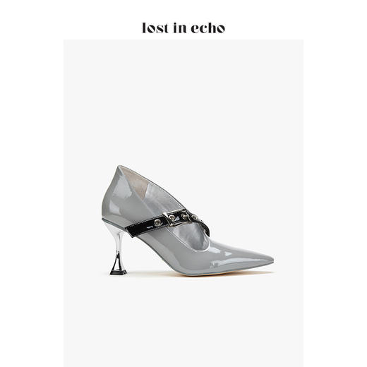 【微瑕疵不退不换】lost in echo不对称外空高跟单鞋靴  灰色 商品图2