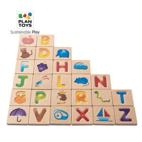 【PlanToys】5637学字板男女孩宝宝触摸木质儿童字母早教益智玩具