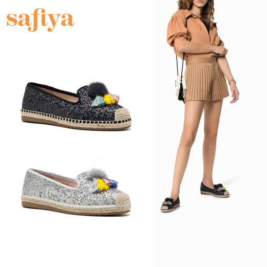 商场同款 | Safiya索菲娅女鞋春秋毛毛流苏平底鞋渔夫鞋SF93111088 商品图1