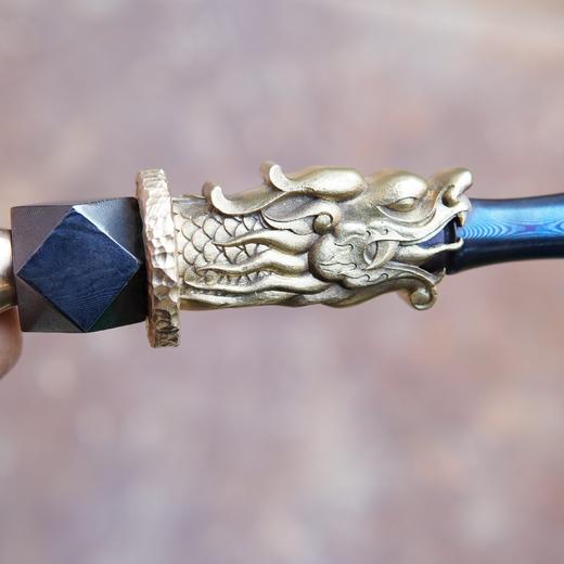 精品纯手工锤 细节精美 锤头 锤杆大马士革钢旋钮纹 锻造难度大 材料有限 商品图2