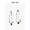 lost in echo金币耳钉搭配纽扣巴洛克异形珍珠流苏耳环 商品缩略图0