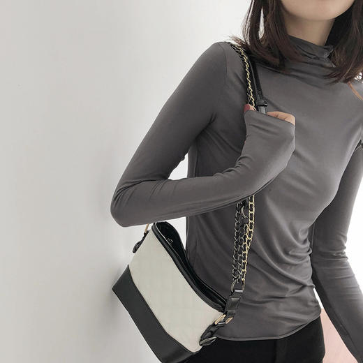 超弹面膜T 大弹力高领纯色莫代尔长袖t恤 薄款打底衫 商品图2