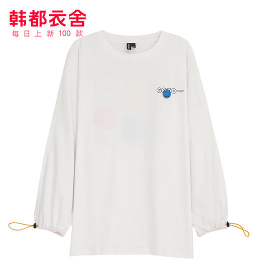 韩都衣舍2021新款女装春装韩版潮宽松上衣印花打底ins潮长袖T恤煜 商品图4