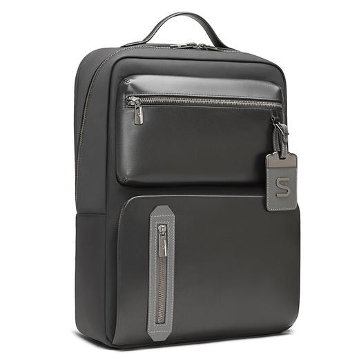 新秀丽男士双肩包 牛皮防泼水可容纳14英寸电脑 BC9 商品图3