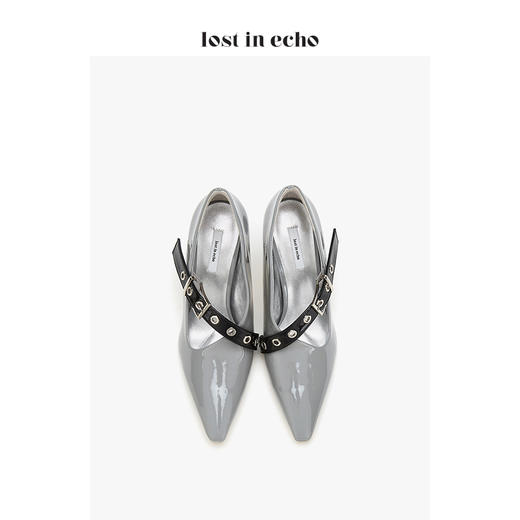 【微瑕疵不退不换】lost in echo不对称外空高跟单鞋靴  灰色 商品图3