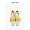 lost in echo2019秋季新款中跟乐福鞋 时尚黄色扣饰方头方跟女鞋 商品缩略图3