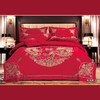 鑫缘 婚庆多件套大红色新婚 全棉提绣婚庆四件套 DHA2418 商品缩略图1