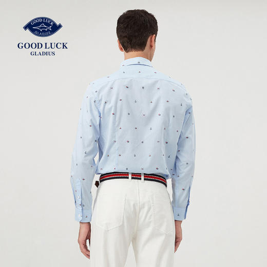 GOOD LUCK德鲨旗帜元素剪花衬衫LY01156 商品图1