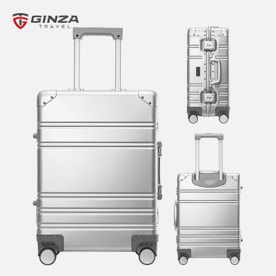 银座商务铝框行李箱万向轮铝镁合金旅行箱密码锁拉杆箱20寸 A-9128K 商品图9