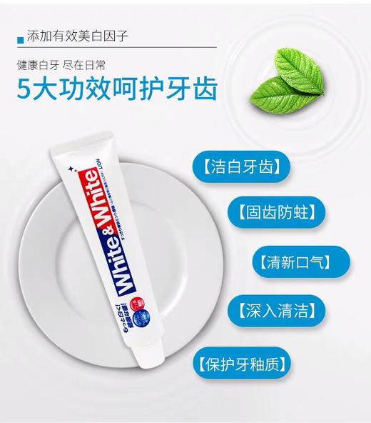 LION狮王WHITE美白牙膏薄荷去黄去口臭口气清新 商品图2