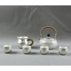 《瑞雪》霰打纹雪花银质茶器6件套（定）